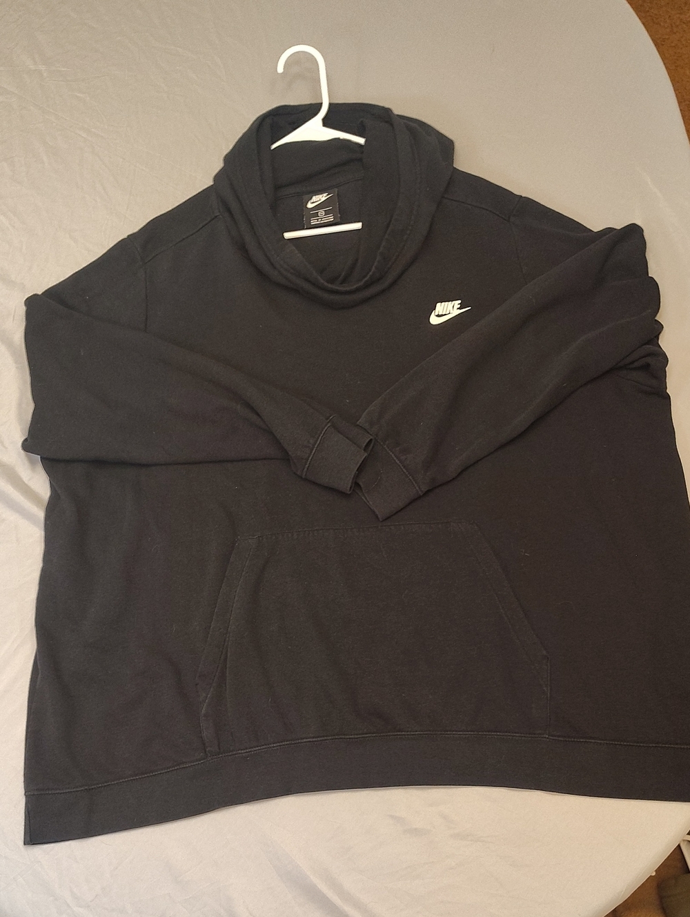 Nike Black Turtleneck Sweatshirt with White Swoosh
